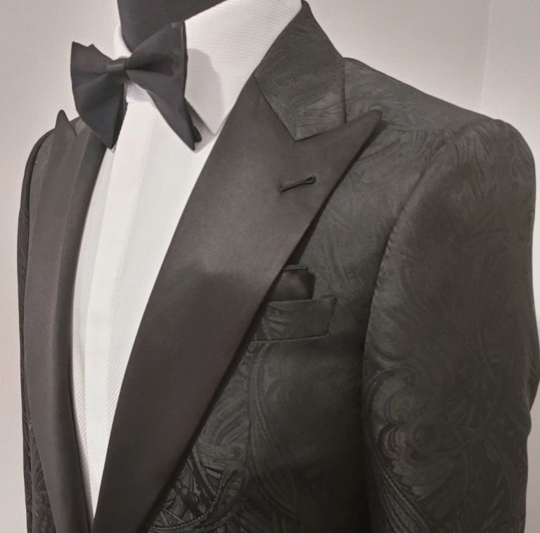 Groom wearing a custom-tailored wedding suit by Executive Custom in Nassau County, NY